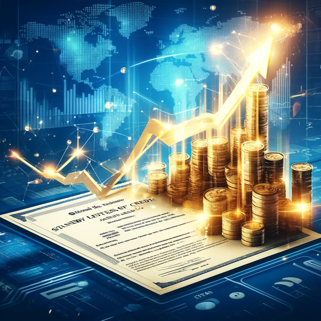 DALL·E 2024-05-31 20.34.27 – An eye-catching image depicting the concept of Standby Letters of Credit turning into profits. The image should include a financial document or certif
